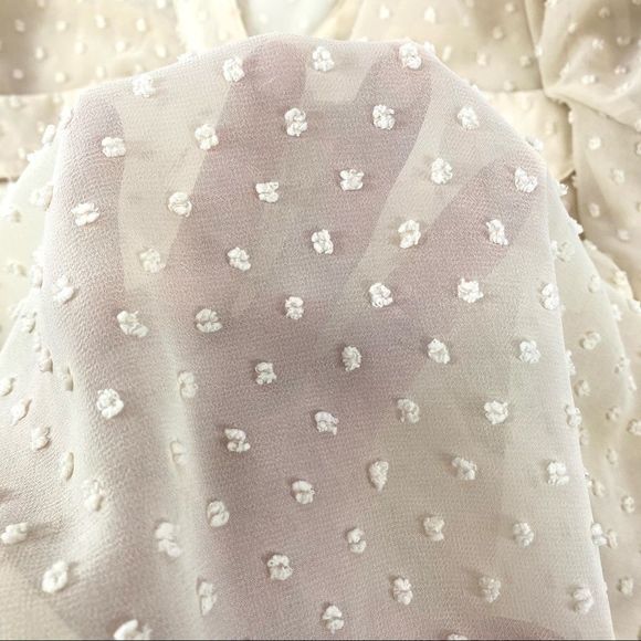 Stitch Fix Ellison Swiss Dot top ivory blouse -M - Picture 17 of 17